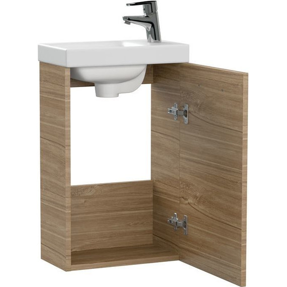 Тумба подвесная с раковиной Cersanit Lara 40 см A63420 (раковина Moduo 40) орех фото 7