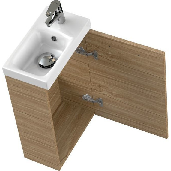 Тумба подвесная с раковиной Cersanit Lara 40 см A63420 (раковина Moduo 40) орех фото 9