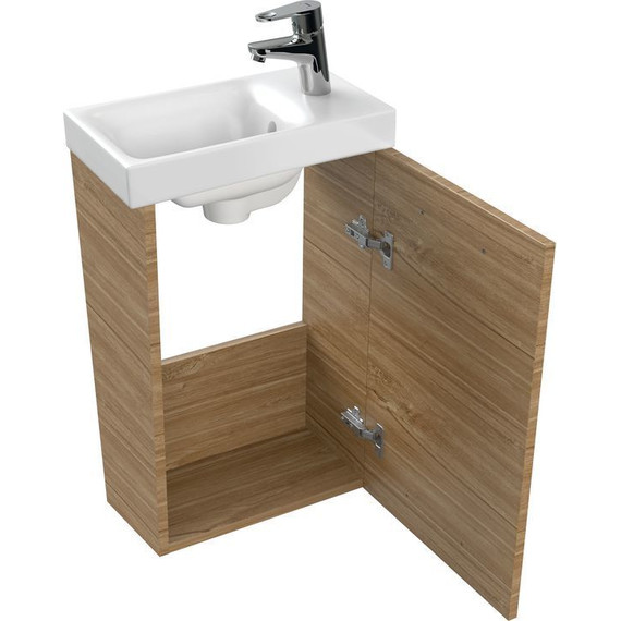 Тумба подвесная с раковиной Cersanit Lara 40 см A63420 (раковина Moduo 40) орех фото 10