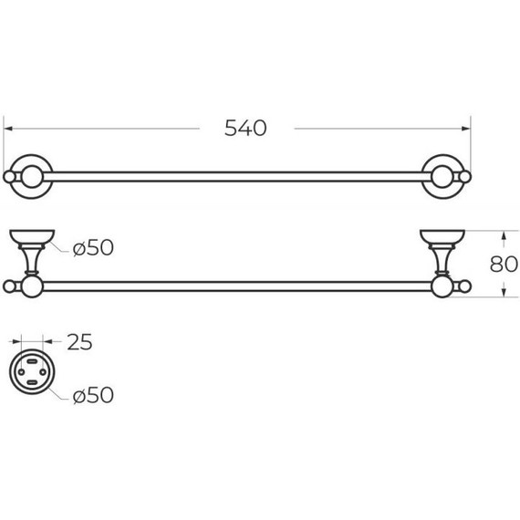 Держатель для полотенца Cezares Aphrodite 54 см APHRODITE-TH06-01-M - 2 Держатель для полотенца Cezares Aphrodite 54 см APHRODITE-TH06-01-M фото 2