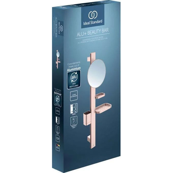 Стойка с мыльницей и зеркалом Ideal Standard BD589RO, розовый - 4 Стойка с мыльницей и зеркалом Ideal Standard BD589RO, розовый фото 4