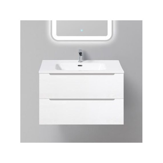 Тумба подвесная с раковиной BelBagno 80 см ETNA-800-2C-SO-BL-P (раковина LOV-800-LVB) Bianco Lucido, Цвет фасада: Bianco Lucido фото 