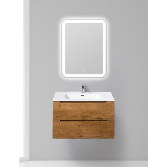 Тумба подвесная с раковиной BelBagno 80 см ETNA-800-2C-SO-RN-P (раковина LOV-800-LVB) Rovere Nature, Цвет фасада: Rovere Nature фото 3