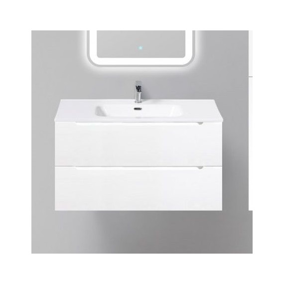 Тумба подвесная с раковиной BelBagno 90 см ETNA-900-2C-SO-BL-P (раковина LOV-900-LVB) Bianco Lucido, Цвет фасада: Bianco Lucido фото 