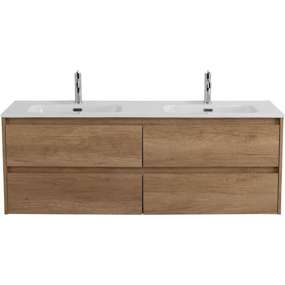 Тумба подвесная с раковиной Belbagno 120 см KRAFT-1200-4C-SO-2-RNN (раковина BB1200-2-ETL) Rovere Nebrasca Nature фото 