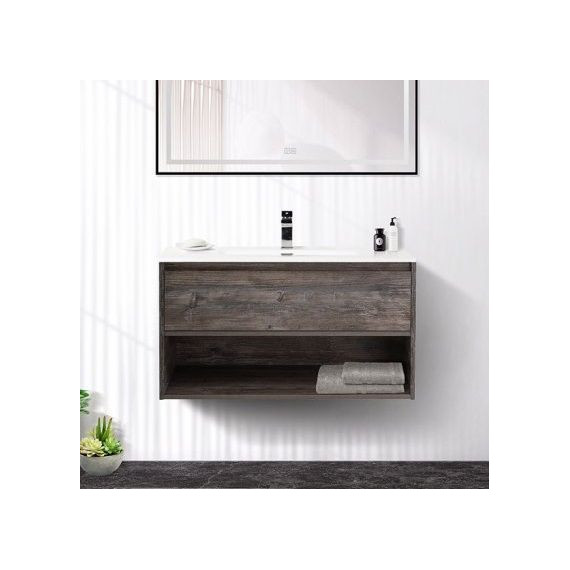 Тумба подвесная с раковиной BelBagno 80 см KRAFT-800-1C-SO-PP (раковина LOV-800-LVB) Pino Pasadena фото 