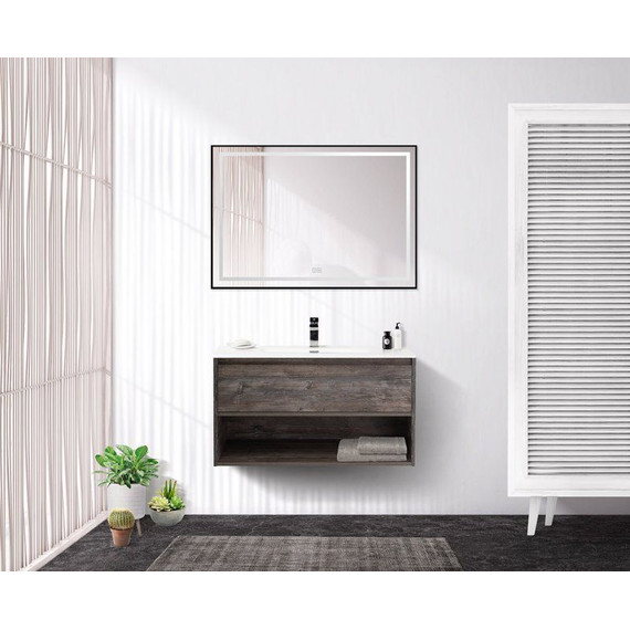 Тумба подвесная с раковиной BelBagno 80 см KRAFT-800-1C-SO-PP (раковина LOV-800-LVB) Pino Pasadena фото 3