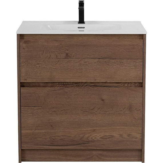 Тумба напольная с раковиной BelBagno 80 см KRAFT-800-2C-PIA-RT (раковина LOV-800-LVB) Rovere Tabacco фото 