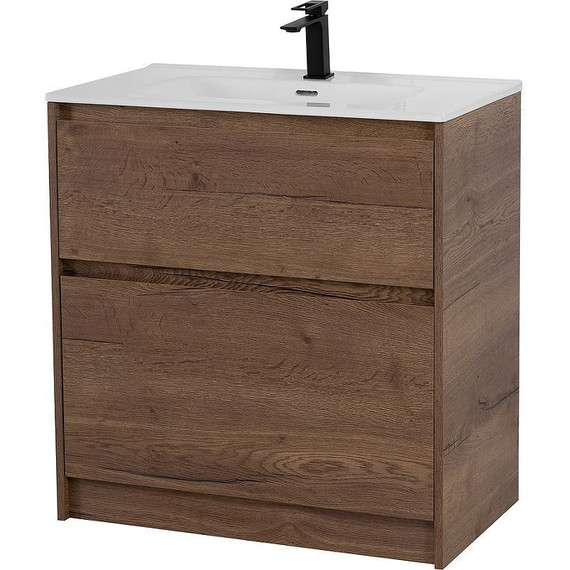 Тумба напольная с раковиной BelBagno 80 см KRAFT-800-2C-PIA-RT (раковина LOV-800-LVB) Rovere Tabacco фото 3