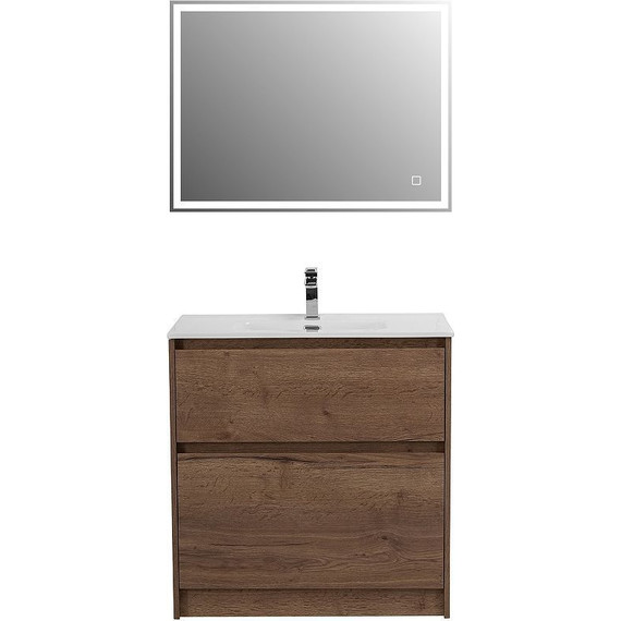 Тумба напольная с раковиной BelBagno 80 см KRAFT-800-2C-PIA-RT (раковина LOV-800-LVB) Rovere Tabacco фото 9