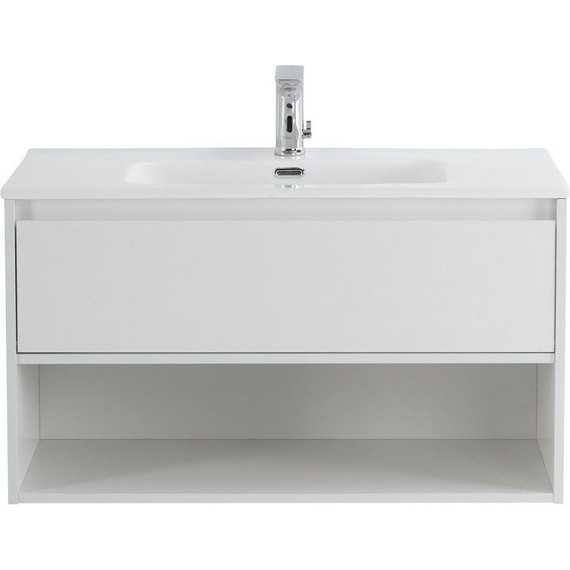 Тумба подвесная с раковиной BelBagno 90 см KRAFT-900-1C-SO-BO (раковина LOV-900-LVB) Bianco Opaco фото 