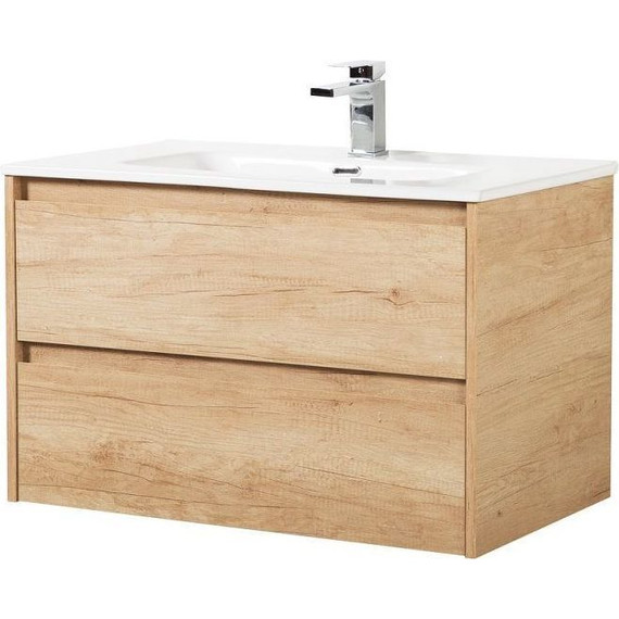 Тумба подвесная с раковиной BelBagno 90 см KRAFT-900-2C-SO-RNN (раковина LOV-900-LVB) Rovere Nebrasca Nature фото 