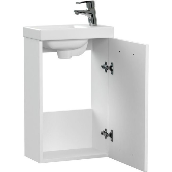 Тумба подвесная с раковиной Cersanit Lara 40 см SZ-LARA-CO40/Wh (раковина Moduo 40) белый фото 7