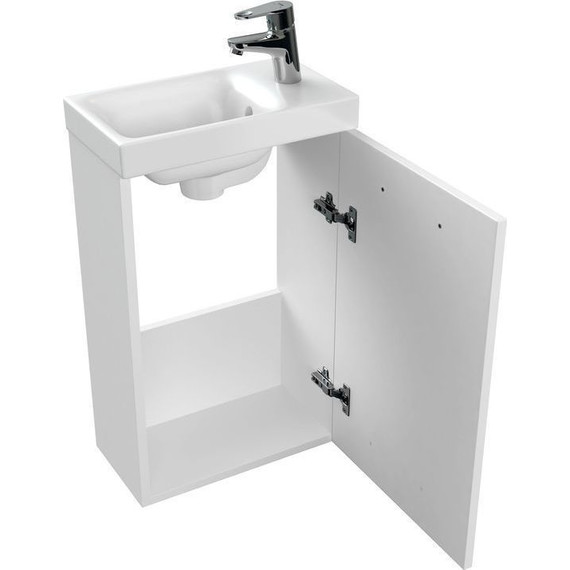 Тумба подвесная с раковиной Cersanit Lara 40 см SZ-LARA-CO40/Wh (раковина Como 40) белый фото 9