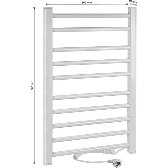 Полотенцесушитель электрический Brimix П10 500x800 мм 08030W, белый фото 5