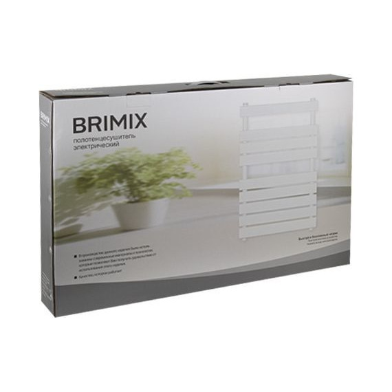 Полотенцесушитель электрический Brimix П8 с полкой 500x800 мм 08183B, чёрный фото 2