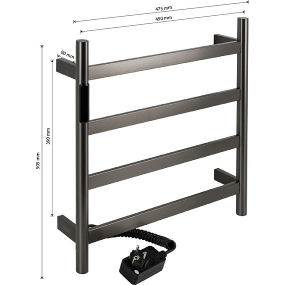 Полотенцесушитель электрический Kraftte П4 450x500 мм 44040, графит фото 6