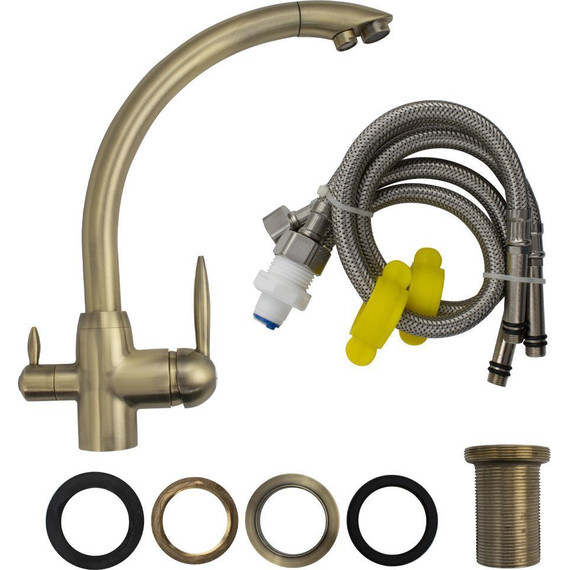 Смеситель для кухни Magnus 8246, бронза фото 2