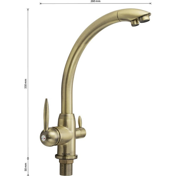 Смеситель для кухни Magnus 8246, бронза фото 6