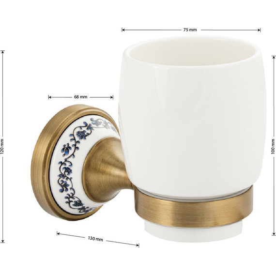 Стакан для зубных щеток Brimix 94005, цвет бронза фото 5