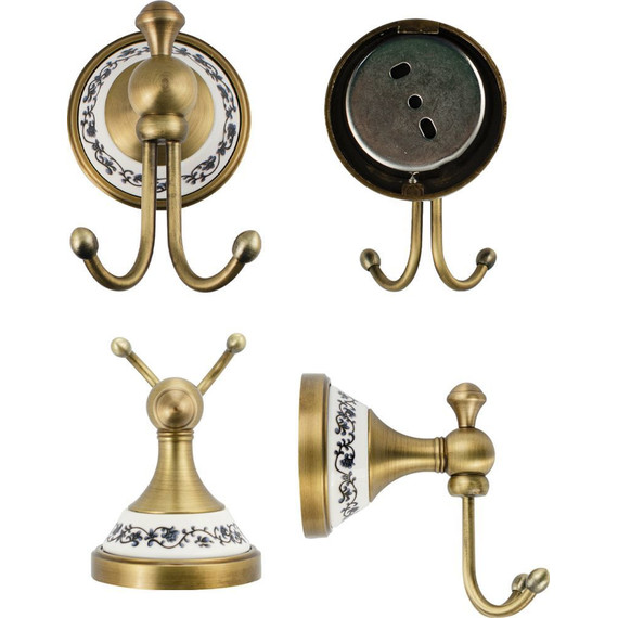 Двойной крючок Brimix 94114, цвет бронза фото 2