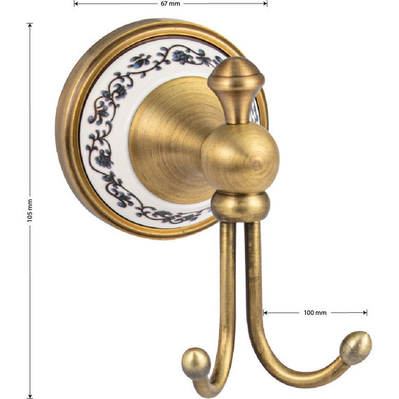 Двойной крючок Brimix 94114, цвет бронза фото 5