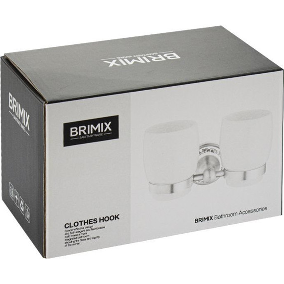 Двойной стакан для зубных щеток Brimix 94160, цвет бронза фото 3