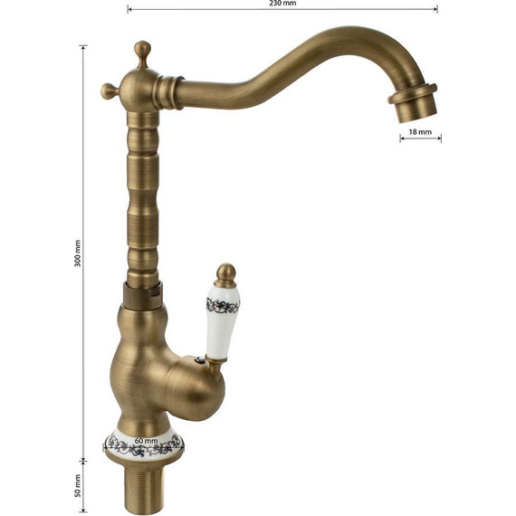 Смеситель для кухни Brimix 153, бронза фото 6