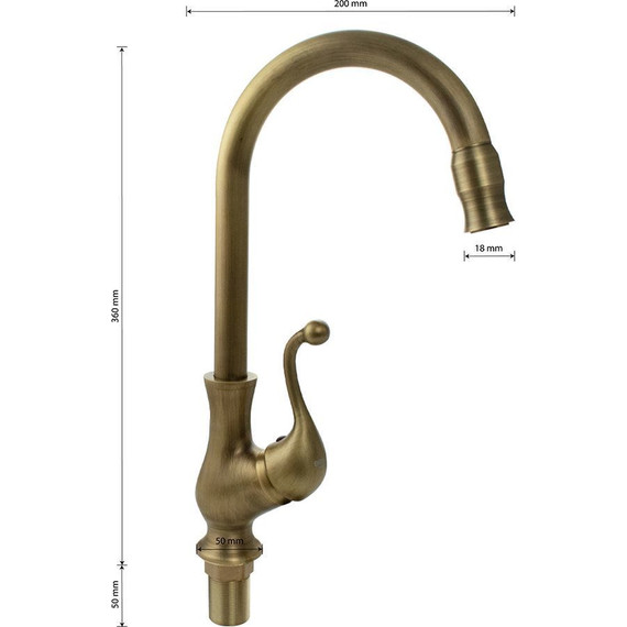 Смеситель для кухни Brimix 171, бронза фото 5