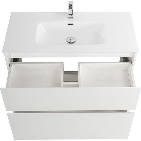 Тумба напольная с раковиной BelBagno 100 см KRAFT-1000-2C-PIA-BO (раковина LOV-1000-LVB) Bianco Opaco фото 8