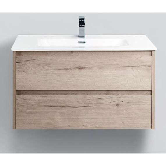 Тумба подвесная с раковиной BelBagno 100 см KRAFT-1000-2C-SO-RGB (раковина LOV-1000-LVB) Rovere Galifax Bianco фото 