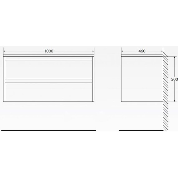 Тумба подвесная с раковиной BelBagno 100 см KRAFT-1000-2C-SO-RT (раковина LOV-1000-LVB) Rovere Tabacco фото 5