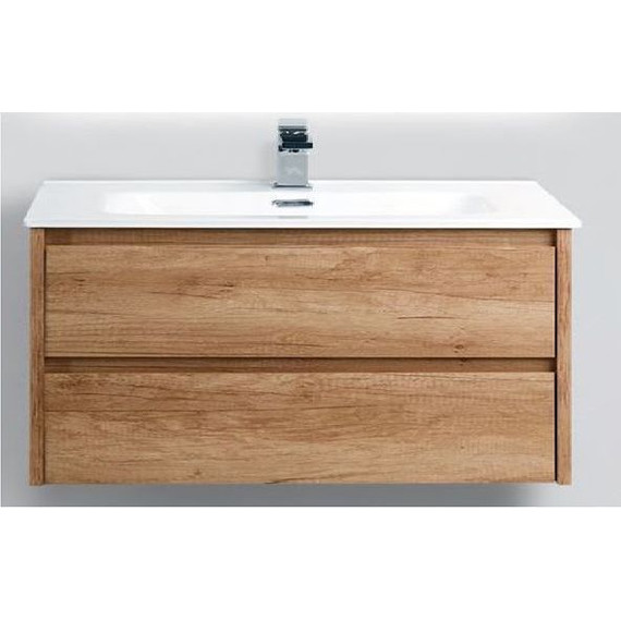 Тумба подвесная с раковиной BelBagno 100 см KRAFT-1000-2C-SO-RNN (раковина LOV-1000-LVB) Rovere Nebrasca Nature фото 