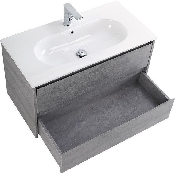Тумба подвесная с раковиной BelBagno 90 см KRAFT-900-2C-SO-CG (раковина BB900ETL) Cemento Grigio - 4 Тумба подвесная с раковиной BelBagno 90 см KRAFT-900-2C-SO-CG (раковина BB900ETL) Cemento Grigio фото 4