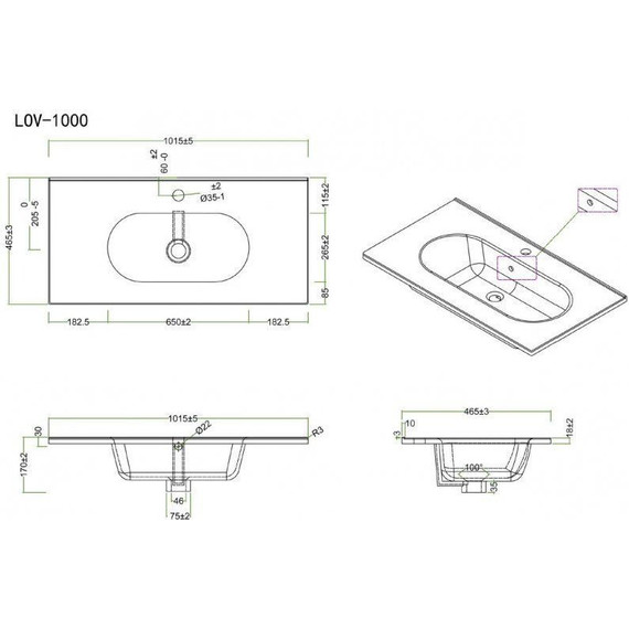 Тумба напольная с раковиной BelBagno 100 см KRAFT-1000-2C-PIA-BO (раковина LOV-1000-LVB) Bianco Opaco фото 13