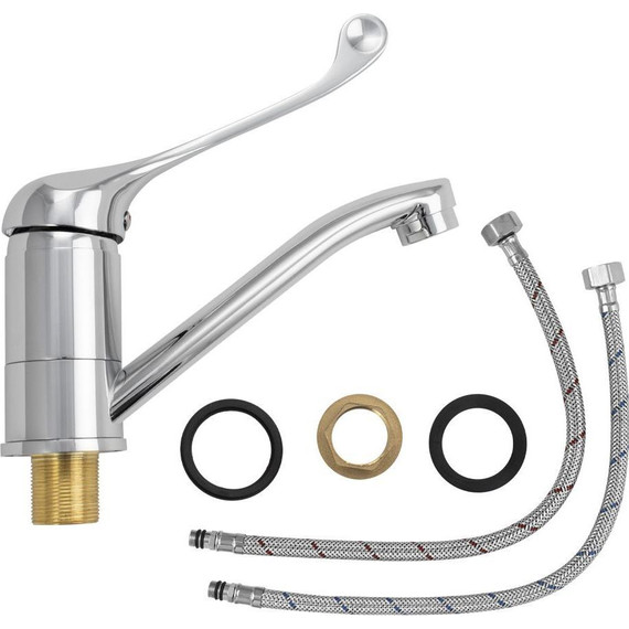 Смеситель для раковины с локтевой (хирургической) ручкой BRIMIX 1022-15 фото 2