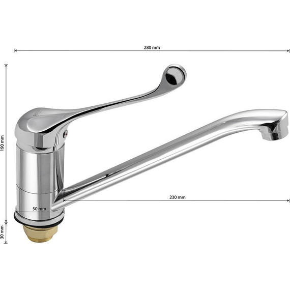 Смеситель для кухни с локтевой (хирургической) ручкой BRIMIX 1022-25 фото 6