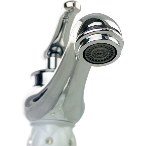 Смеситель для раковины Brimix 115, хром/белый фото 2