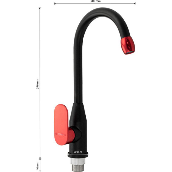 Смеситель для кухни Brimix 80208, чёрный фото 6