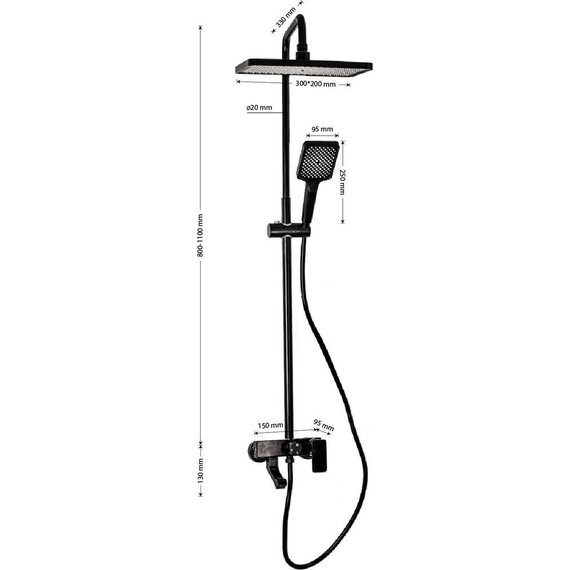 Душевая стойка Brimix 81745, чёрный фото 7
