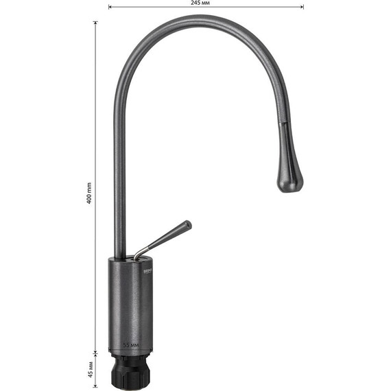 Смеситель для кухни Brimix 82217, графит фото 6