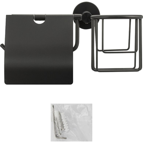 Держатель для туалетной бумаги с держателем для освежителя GFmark 78244, цвет графит - 4 Держатель для туалетной бумаги с держателем для освежителя GFmark 78244, цвет графит фото 4