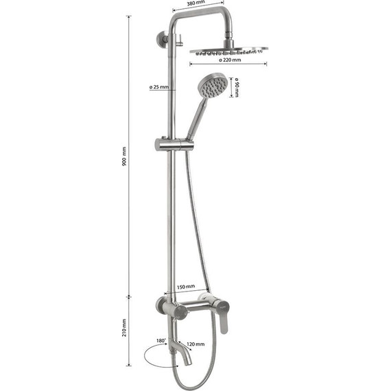 Душевая стойка Magnus 9237, сатин фото 6