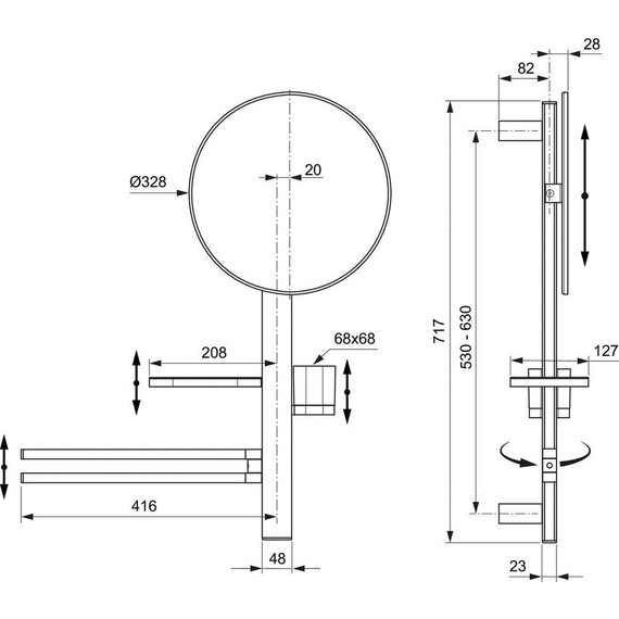 Стойка с мыльницей и зеркалом Ideal Standard BD588RO, розовый - 3 Стойка с мыльницей и зеркалом Ideal Standard BD588RO, розовый фото 3