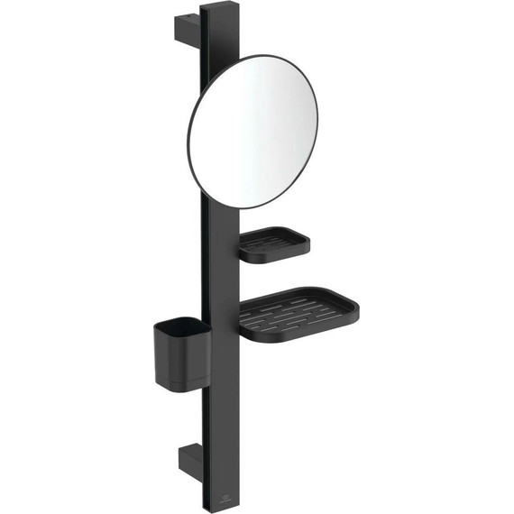 Стойка с мыльницей и зеркалом Ideal Standard BD589XG, чёрный матовый фото 