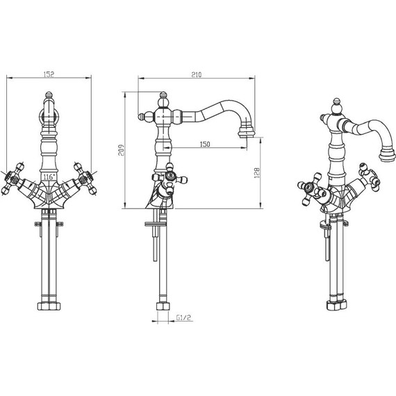 Смеситель для раковины Boheme Camelia 272, chrome - 3 Смеситель для раковины Boheme Camelia 272, chrome фото 3