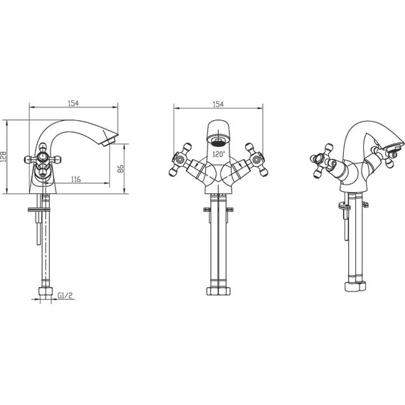 Смеситель для раковины Boheme Camelia 291, бронза - 2 Смеситель для раковины Boheme Camelia 291, бронза фото 2