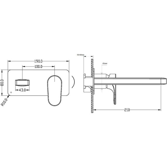 Смеситель для раковины настенный Boheme Spectre 455-BR (со скрытой частью) бронза, Цвет производителя: бронза фото 2