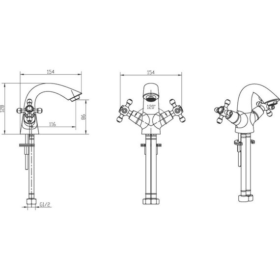 Смеситель для раковины Boheme Tradizionale Chromo 271, chrome - 2 Смеситель для раковины Boheme Tradizionale Chromo 271, chrome фото 2