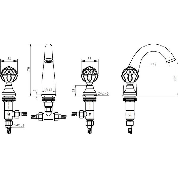 Смеситель для раковины Boheme Brillante Presente Swarovski 357, chrome - 4 Смеситель для раковины Boheme Brillante Presente Swarovski 357, chrome фото 4
